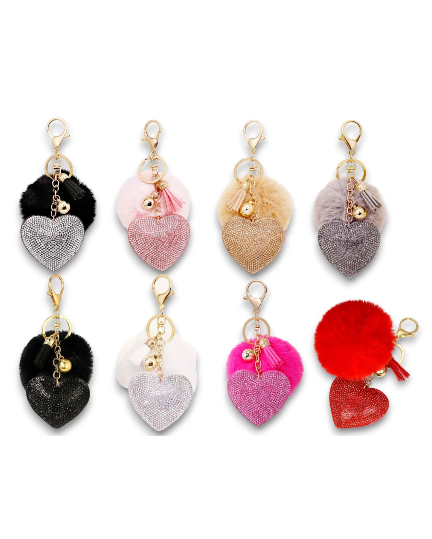 Pompom Heart Keychain