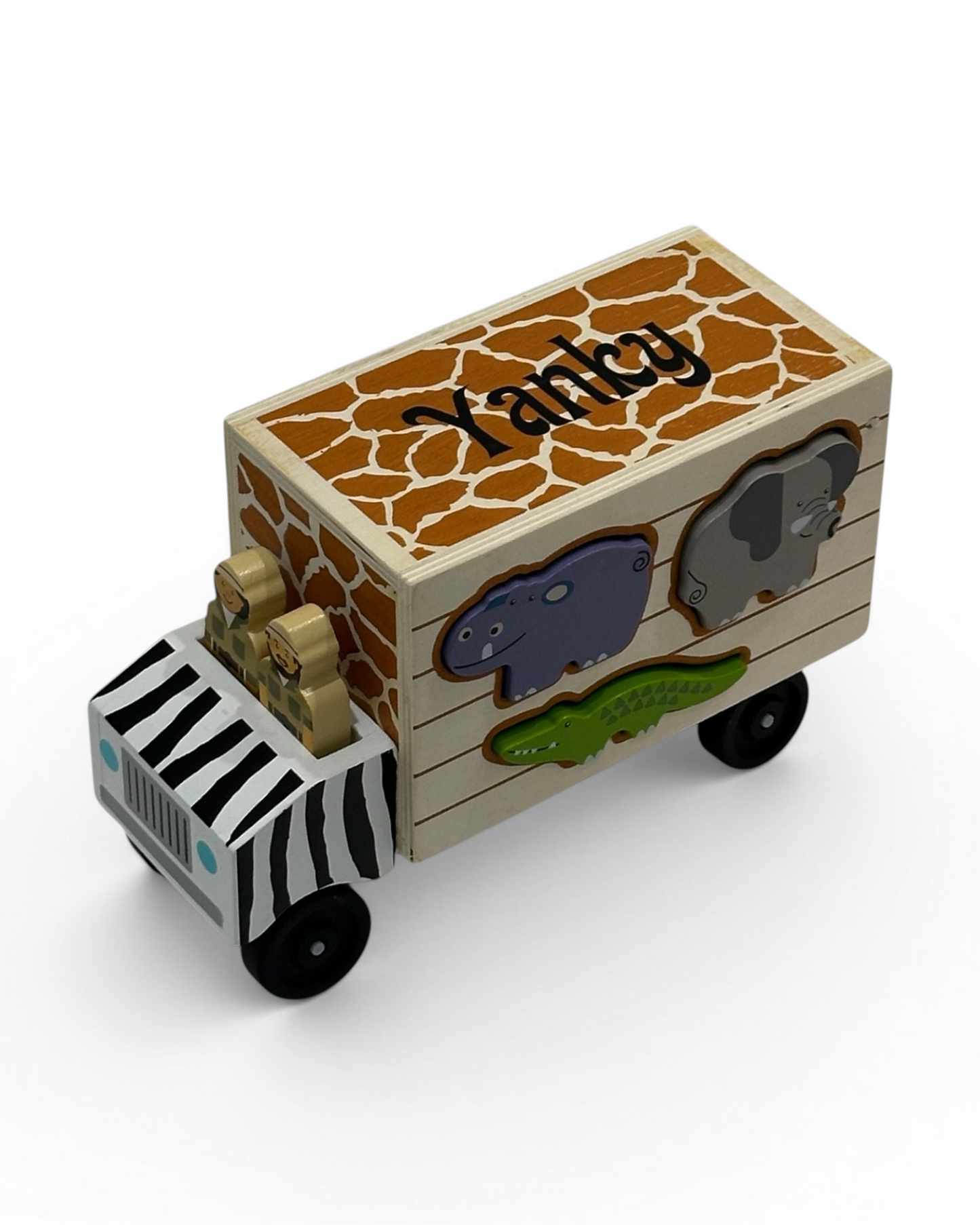 Animal Shape-Sorting Wooden Truck