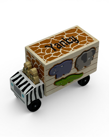 Animal Shape-Sorting Wooden Truck