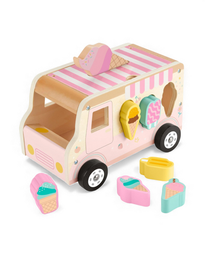 Ice Cream Shape-Sorting Wooden Truck