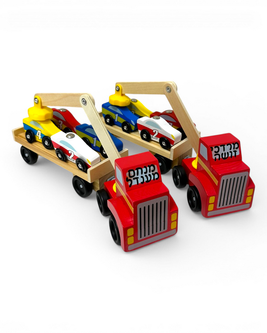 Magnetic Car Loader Wooden Truck